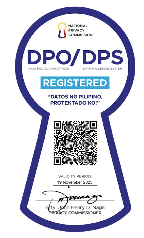 NPC Seal of Registration - DPO/DPS Registered